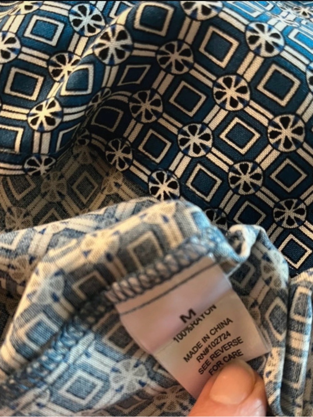 Grand & Greene Blue Geometric Tunic - Picture 12 of 12
